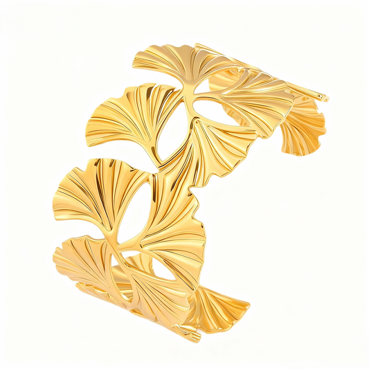 Ginkgo Leaf Cuff Bracelet
