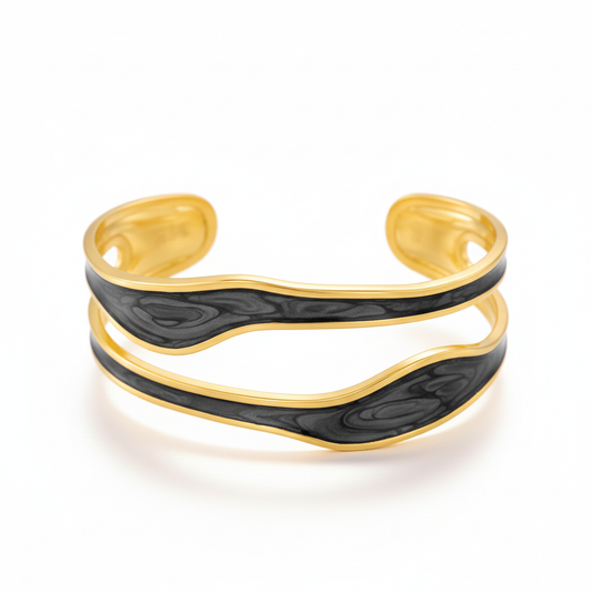 White Enamel Cuff Bracelet