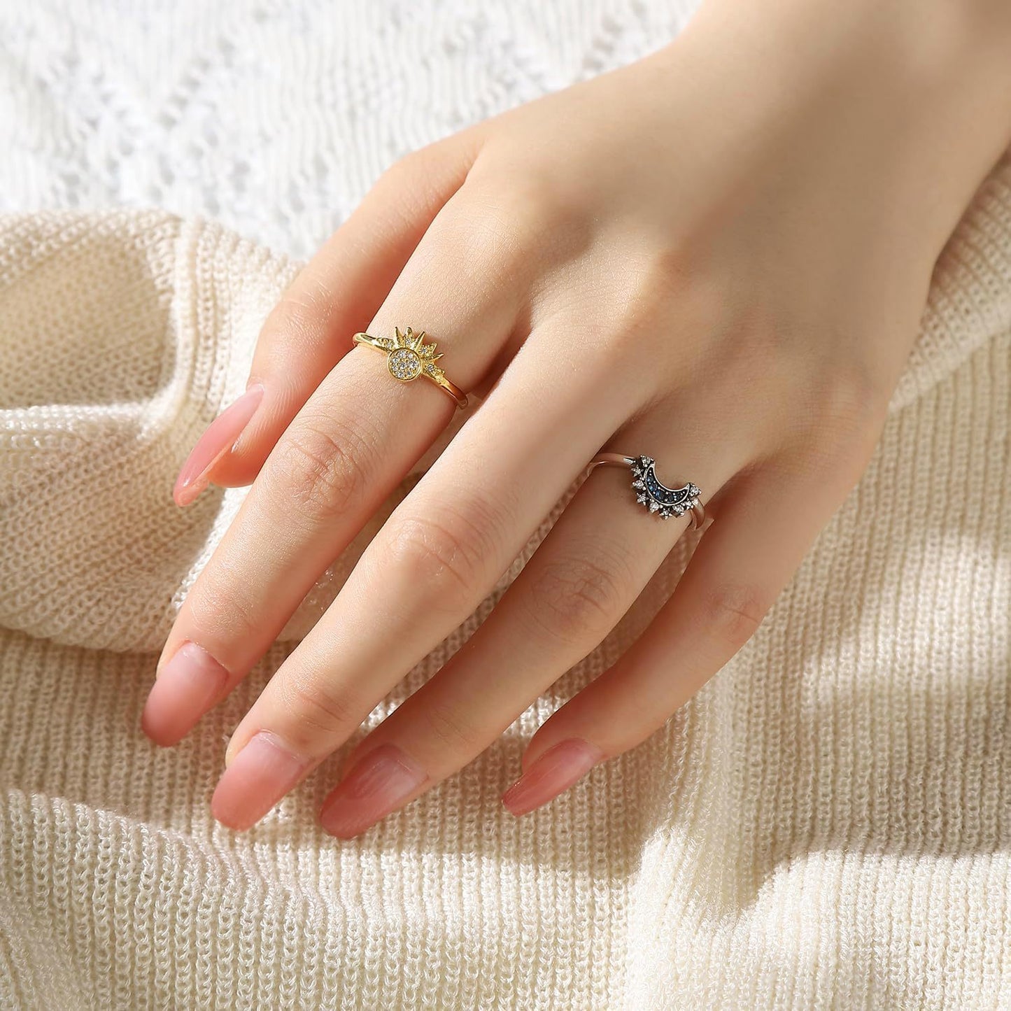 Sun-Moon Engraved Ring