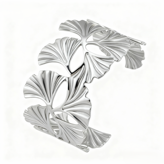 Ginkgo Leaf Cuff Bracelet