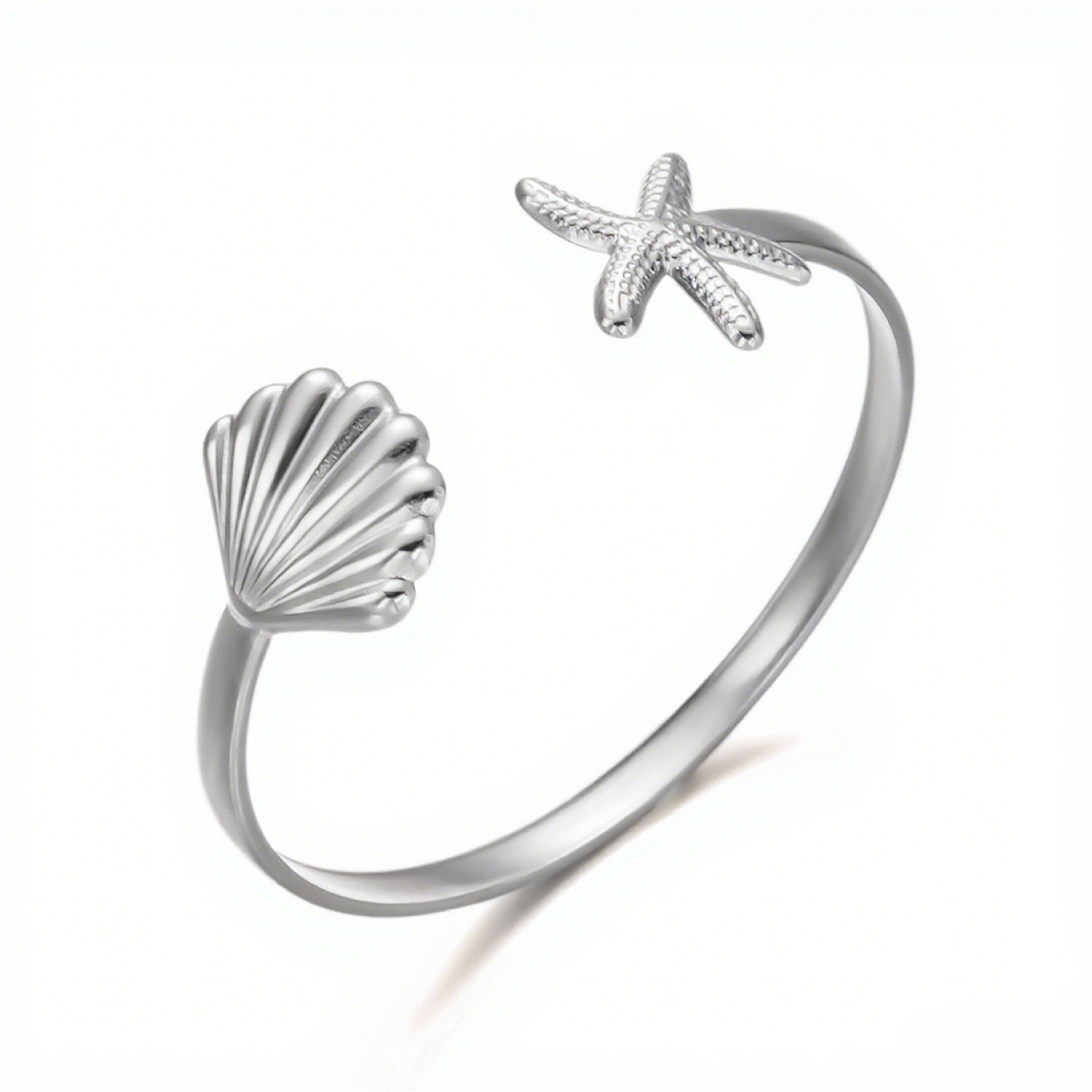 Seashell & Starfish Cuff Bracelet