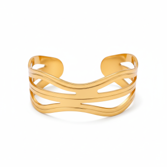 Layered Wave Cuff Bracelet