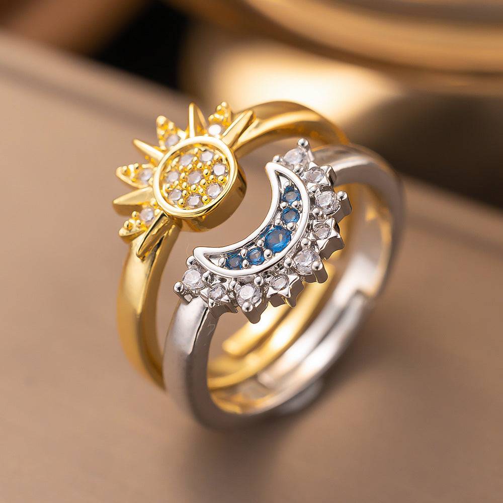 Sun-Moon Engraved Ring