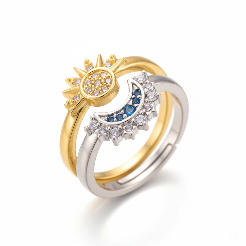 Sun-Moon Engraved Ring